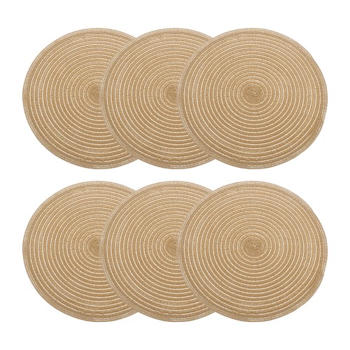 6pcs round braided placemats - round,