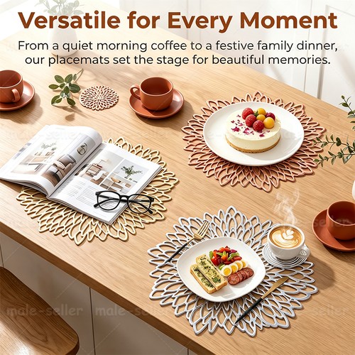 Floral hollow pvc placemats - floral,