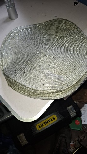 Silver gliter place - silver, mats