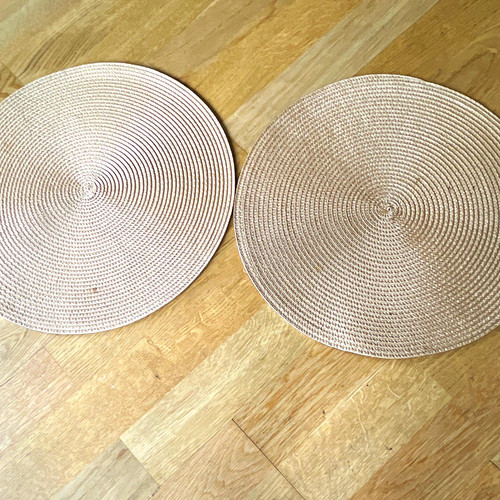 Set round woven beige - woven,