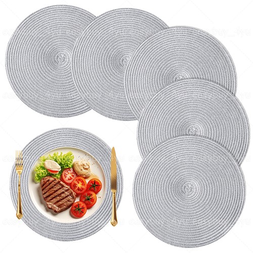 6pcs woven round placemats - 6pcs,