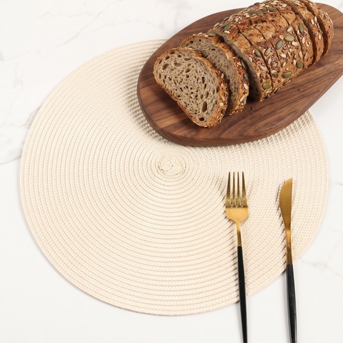 6pcs beige round - 6pcs, braided