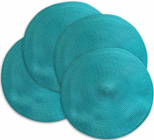 Dark teal round place mats - place, for