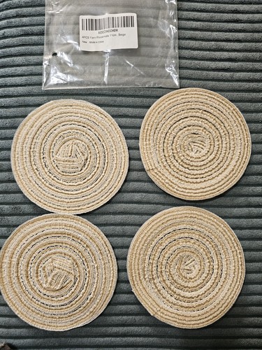 Beige round woven - 4x, yarn