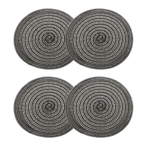 4pcs round braided placemats - braided,