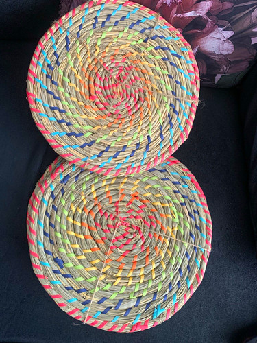 Set placemats round woven - of,