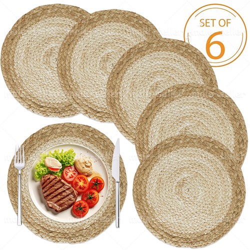 Woven 6pcs round - woven, placemats