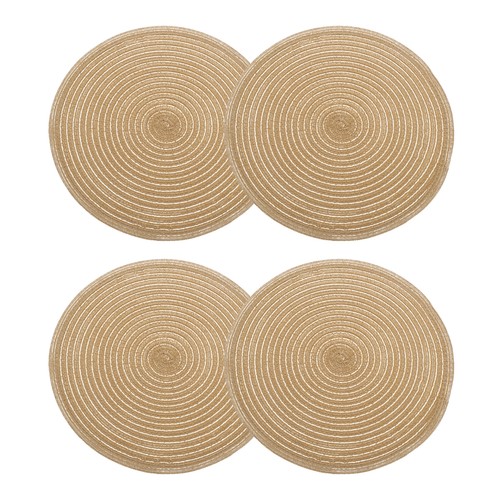 4pcs round braided placemats - round,
