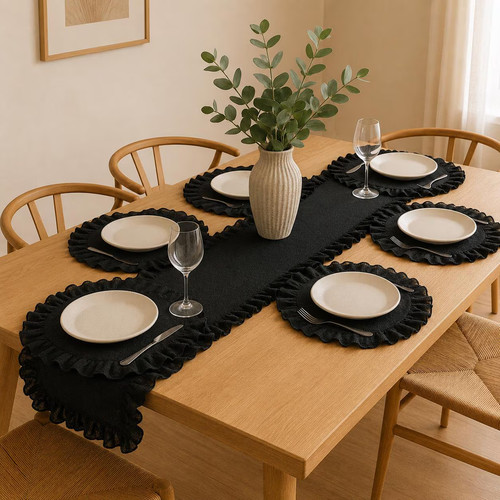 Black ruffle runner and - ruffle, 6