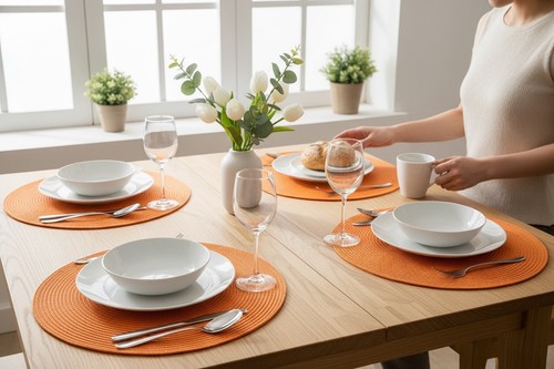 Set round woven placemats - of,