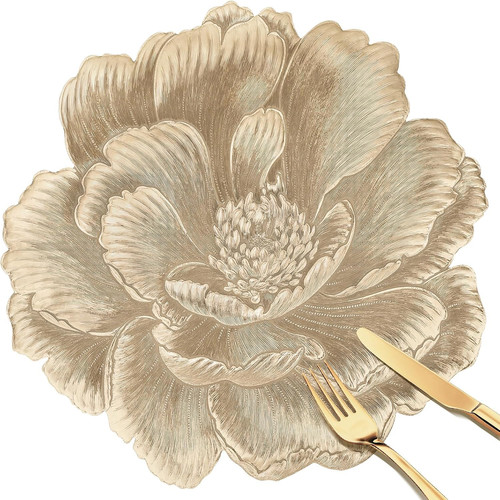 Floral round placemats set - floral,