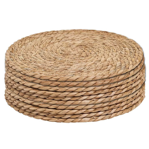 Round woven rattan placemats - woven,