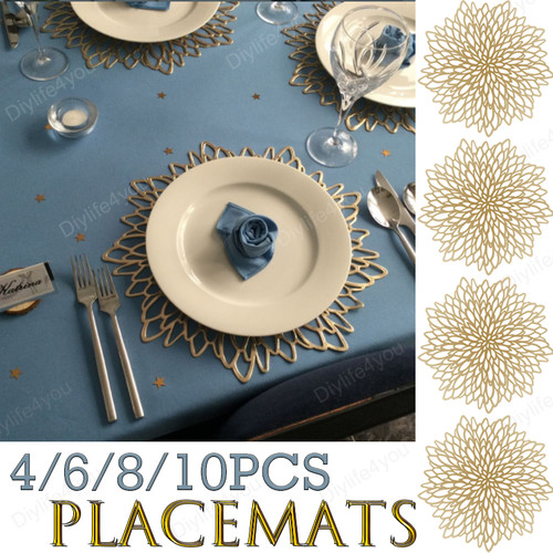 10pcs gold placemats round - placemats,