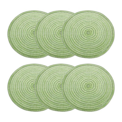 6pcs round braided - 6pcs, placemats