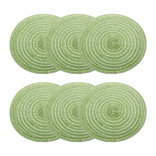 6pcs round braided placemats - 6pcs,