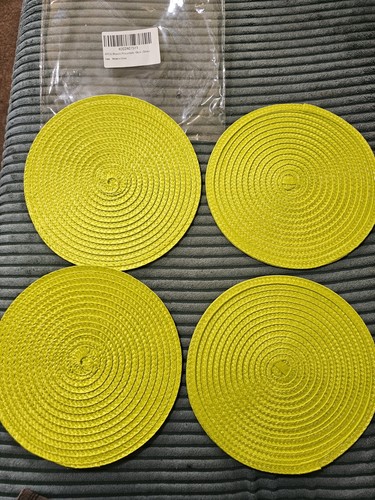 Green round woven - 4x, placemats