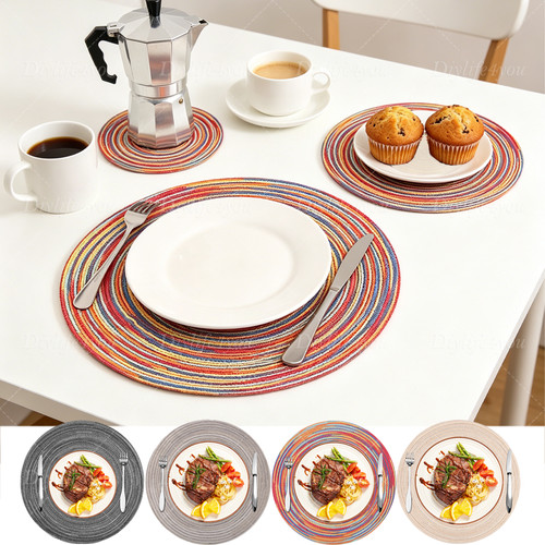 Round placemats 6 coasters - 6, &