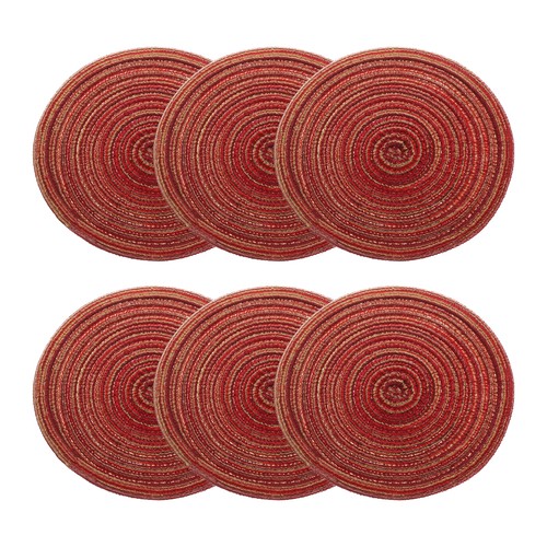 6pcs round braided placemats - 6pcs,,