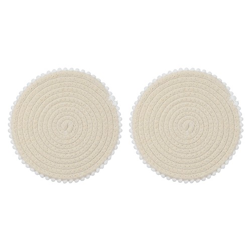 2pcs round braided placemats - round,