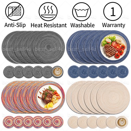Round placemats 6 coasters - 6,