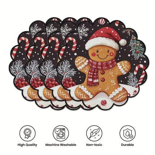 Table mats round - table, christmas